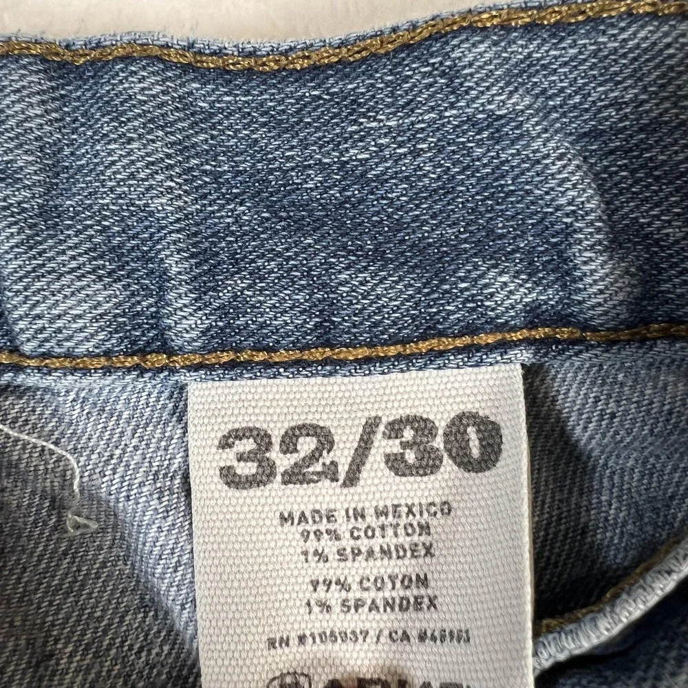 Ariat M2 Relaxed Boot Jeans Mens 32x30 Blue Light Wash Distressed Paint Denim